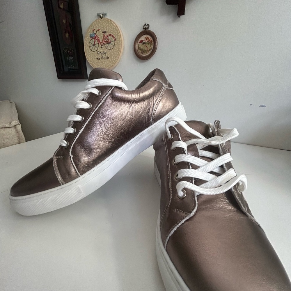 Metallic Sneakers. Euro size 38. Never worn. Very comfortable!
